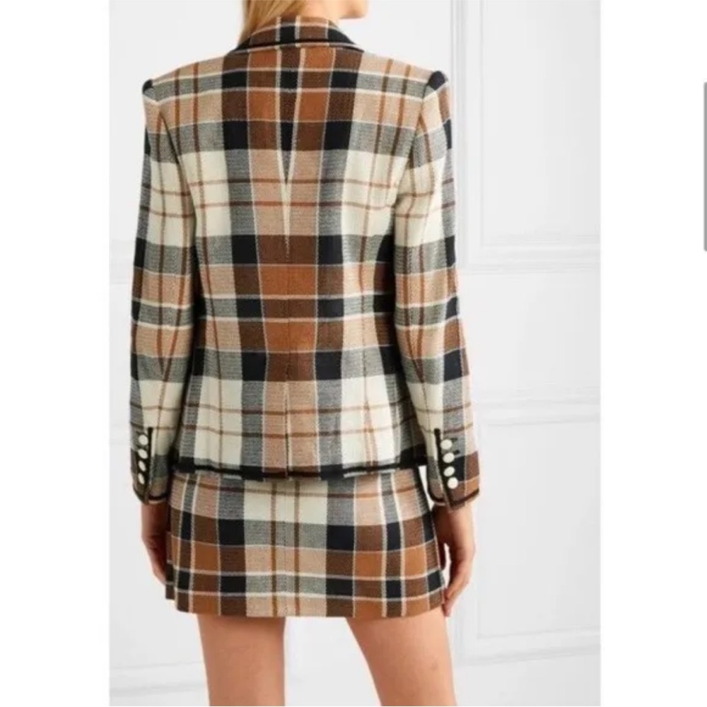 $698 Veronica Beard Utah plaid jacket blazer gorgeous luxe fabric white button 4 - Picture 3 of 15